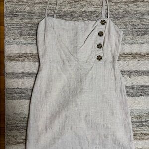 Urban Outfitters Cream Sleeveless Spaghetti Strap Sundress